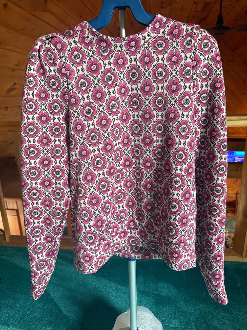 INC International Concepts Pink Floral Long Sleeve Top